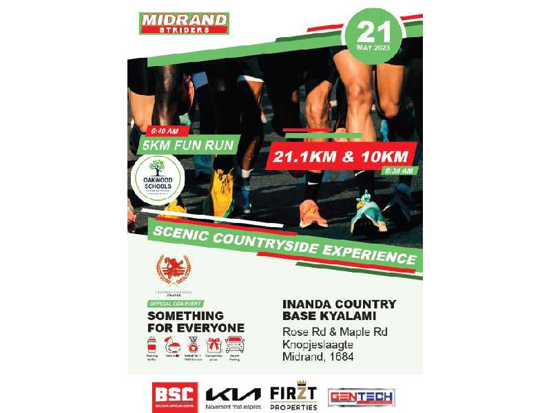 Midrand Striders 21.1km / 10km and 5km Fun Run